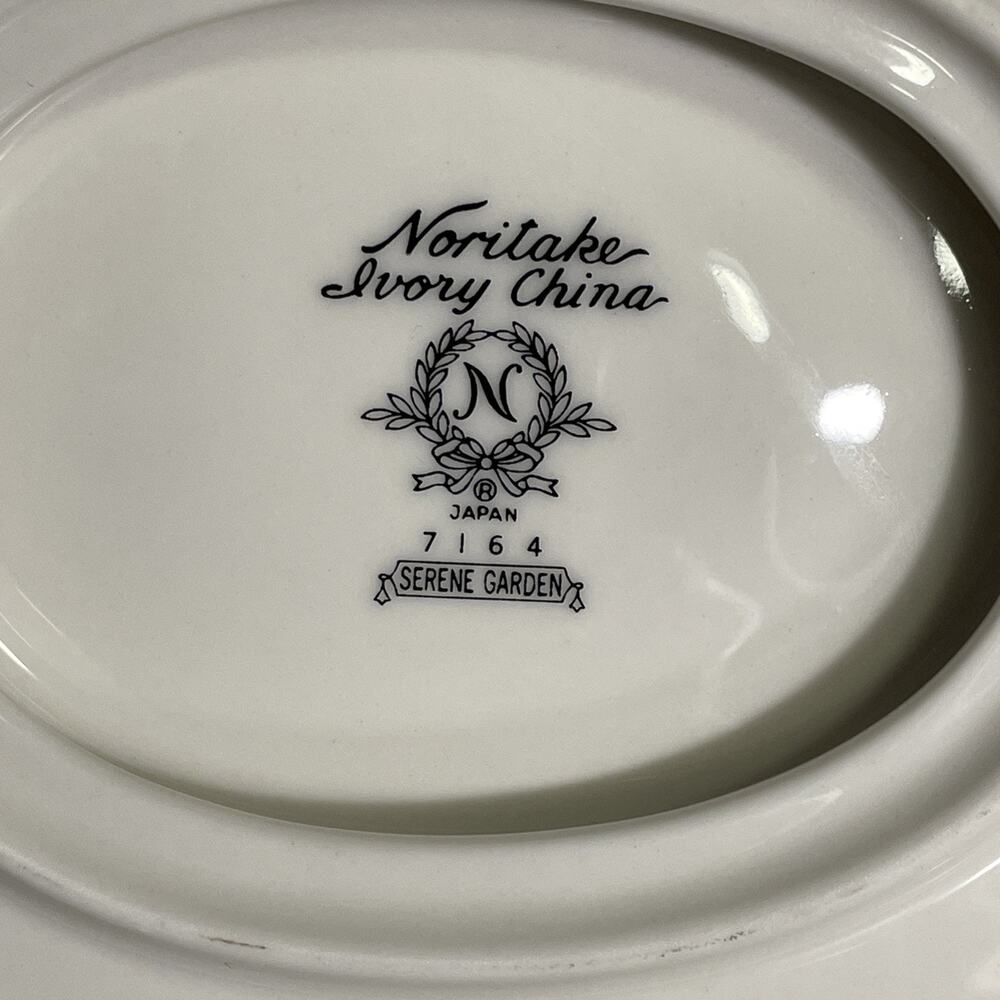 Noritake China SERENE GARDEN 7164 GRAVY BOAT with ATTACHED UNDERPLATE Japan - Picture 8 of 12